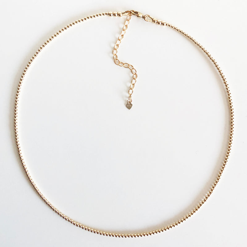 2mm Beaded 14K Gold-Filled Necklace with Extender