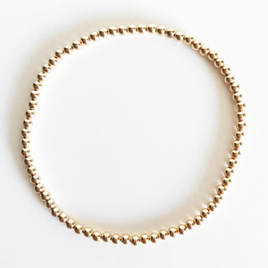 3mm Classic Beaded 14K Gold-Filled Bracelet