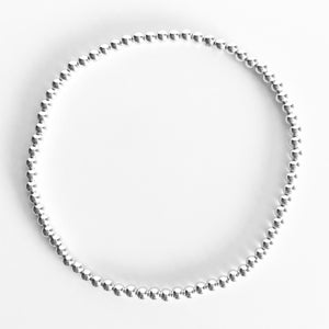 3mm Classic Beaded Sterling Silver Bracelet