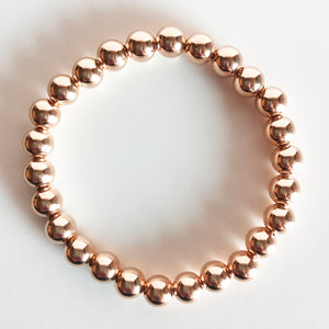 14k rose gold-filled 7mm beaded bracelet