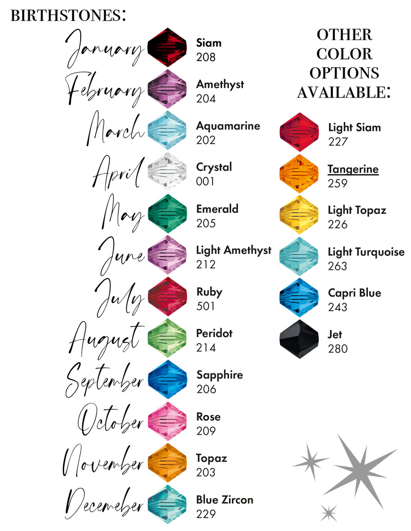 Swarovski birthstone color chart