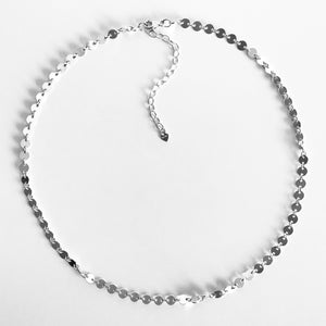 Sterling Silver disc chain necklace with extender