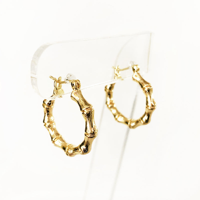 14k gold-filled small chunky bamboo hoops
