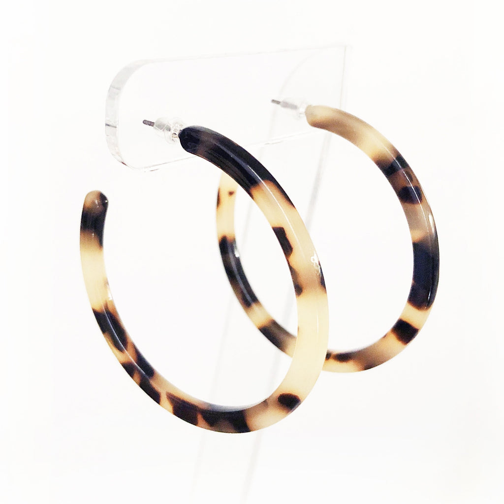 Blonde tortoiseshell acetate hoops