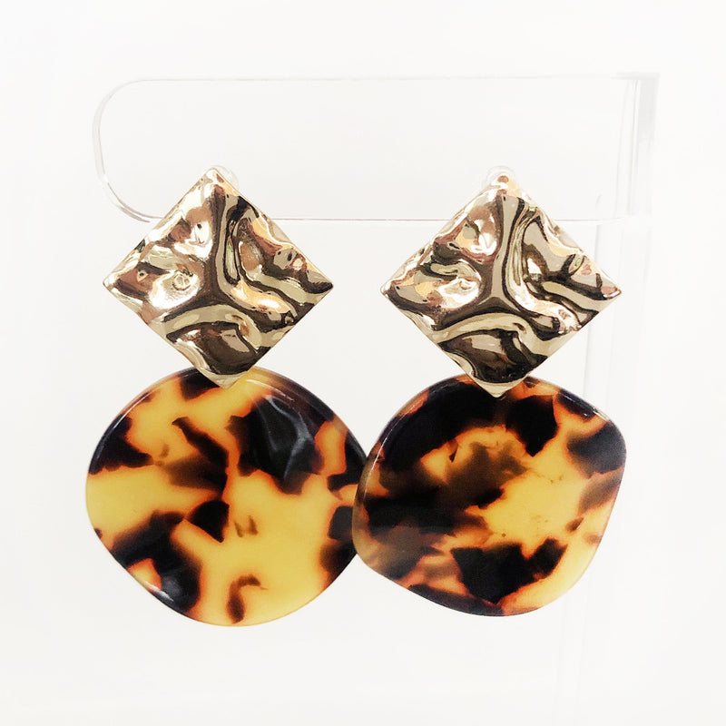 14k gold-filled and classic tortoiseshell acetate chunky earrings