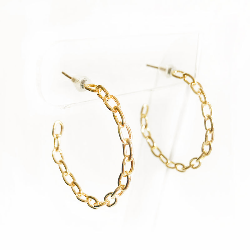 14k Gold-filled chain link hoops