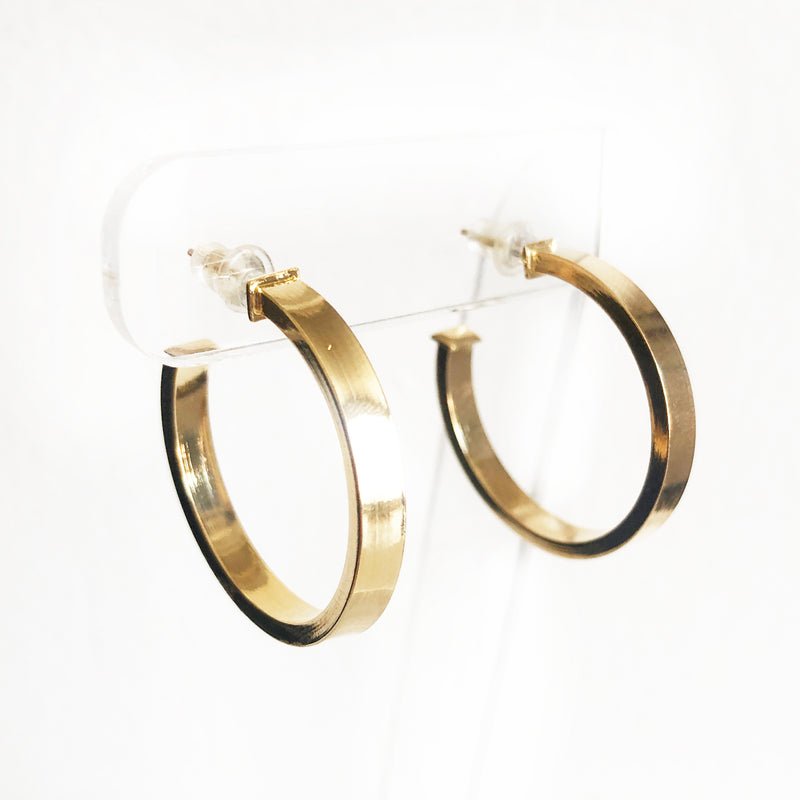 Oracle gold chunky hoops earrings