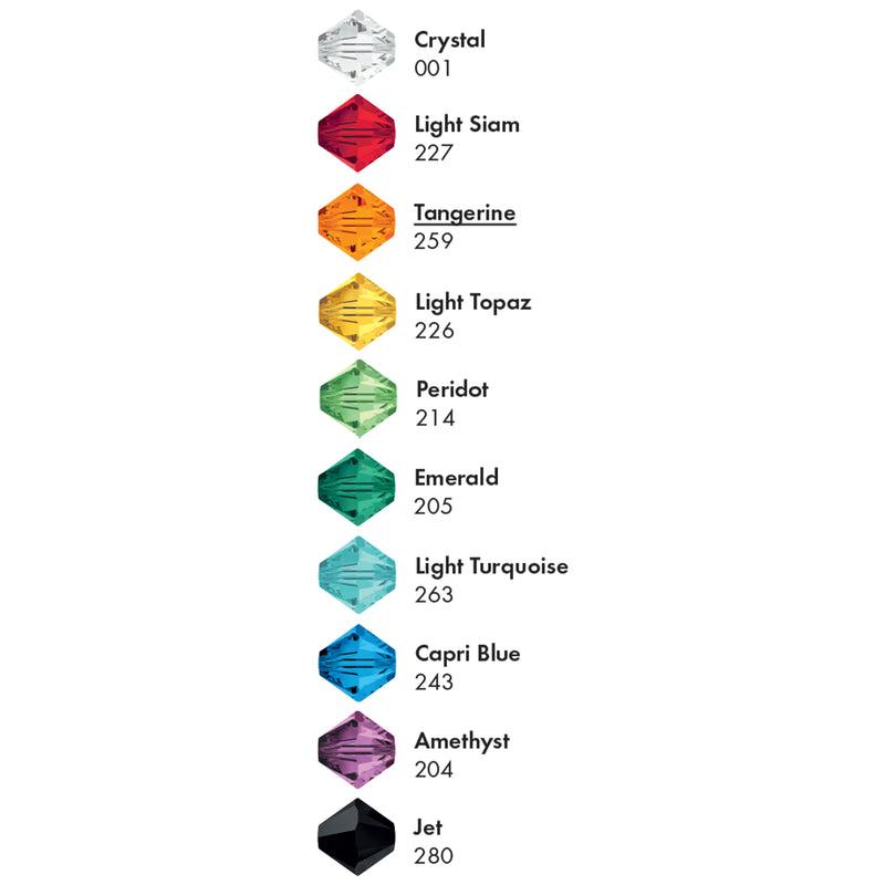 Swarovski crystal color chart